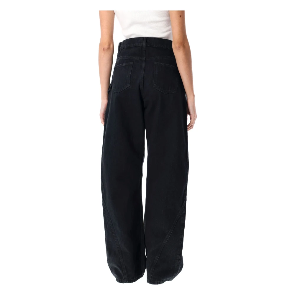 JW Anderson Stijlvolle Twisted Denim Jeans Black Dames
