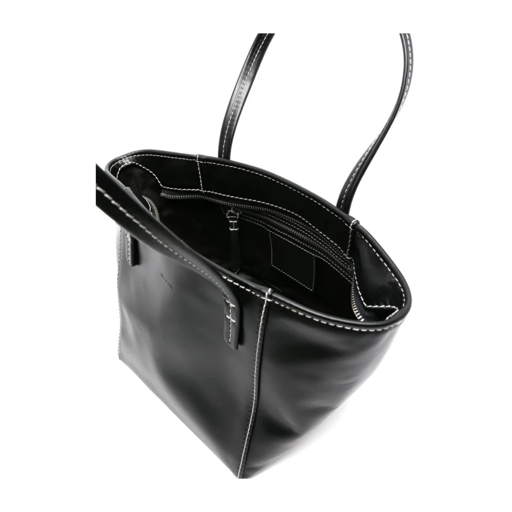 By FAR Casual Zwarte Leren Schoudertas Black Dames