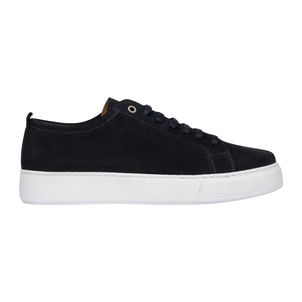 Exton Blå Mocka Sneakers Casual-Chic Stil Blue, Herr