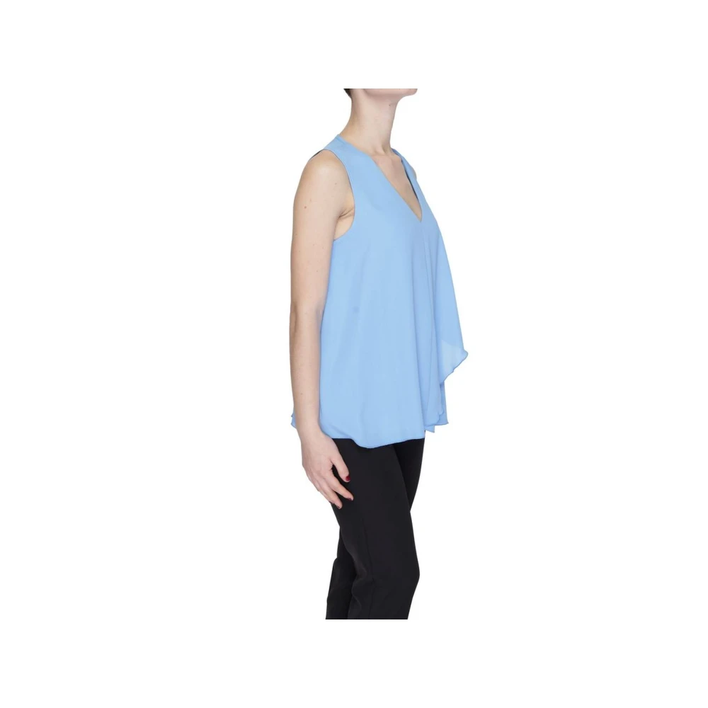 Sandro Ferrone Blauwe korte mouw polyester blouse Blue Dames