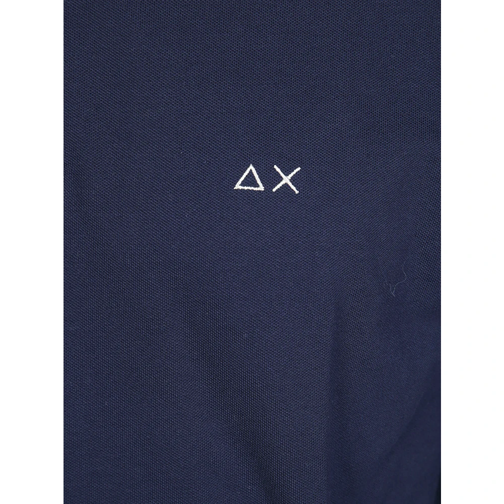 Sun68 Contrast Polo Shirt Blue Heren