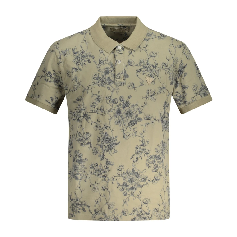 Guess Polo met korte mouwen Beige Logo Beige Heren