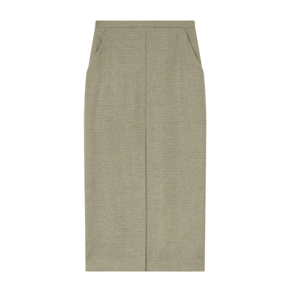 Pinko Geruite Grijze Rok met Split Gray Dames