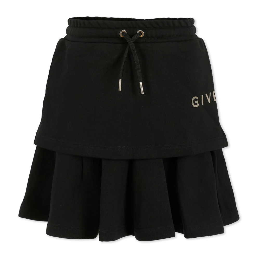 Givenchy Black Casual Skirt With Metallic Logo - Female - Kids Skirts - 4 Y - Kids