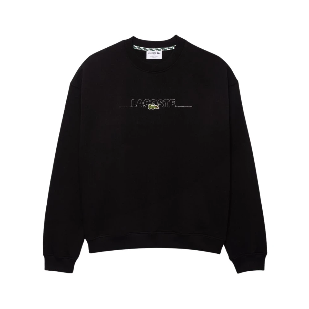 Lacoste Ruimvallende katoenen sweatshirt Black Heren