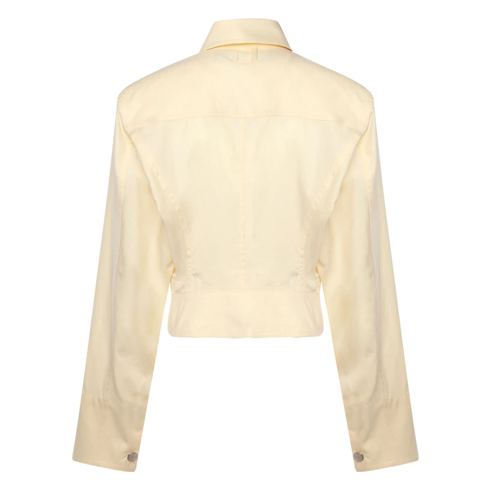 Jacquemus Gele Crop Shirt met Rits Yellow Dames