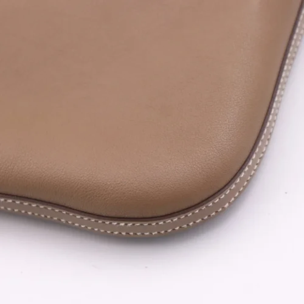 Hermès Vintage Pre-owned Leather shoulder-bags Gray Dames