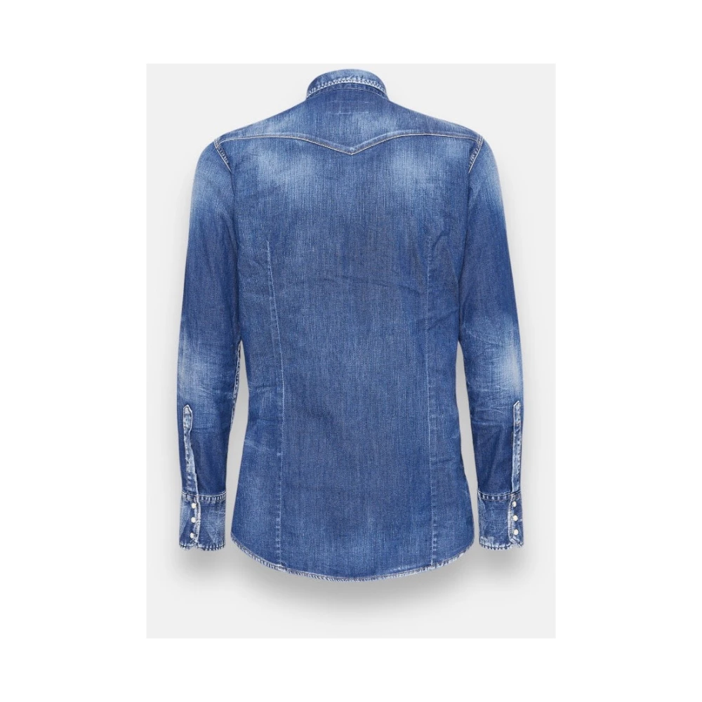 Dsquared2 Klassieke Blauwe Western Shirt Blue Heren