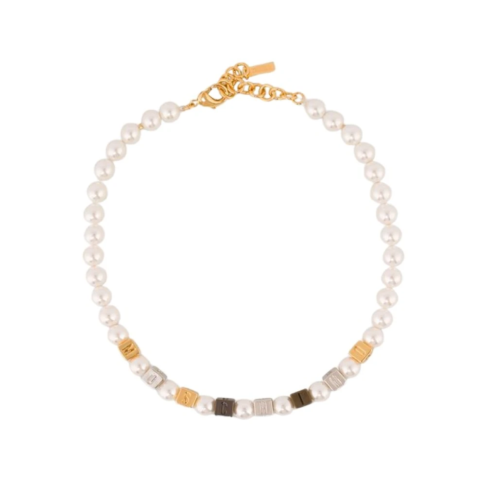 Moschino Women's White Choker Necklace With Pearls