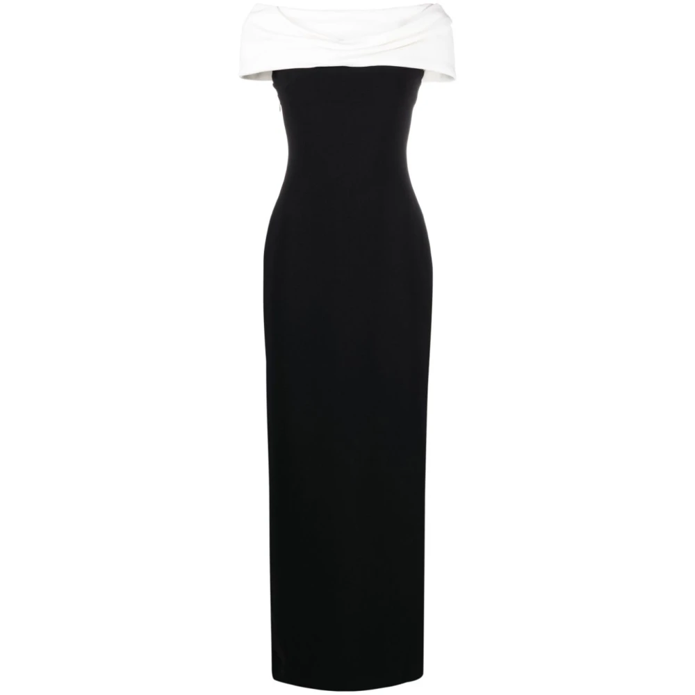 Solace London Eva Off-Shoulder Maxi Jurk Black Dames