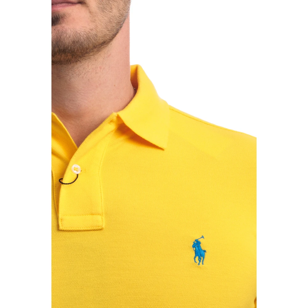 Polo Ralph Lauren Slim Katoenen Polo Shirt Yellow Heren