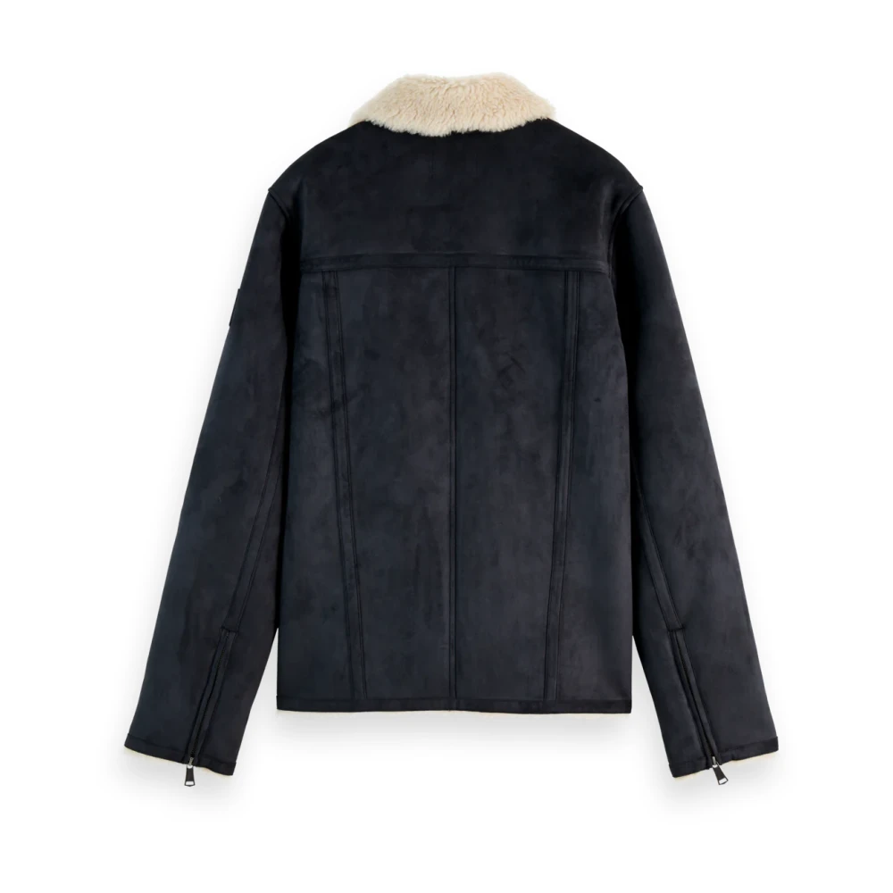 Scotch & Soda Shearling Winterjas Black Heren