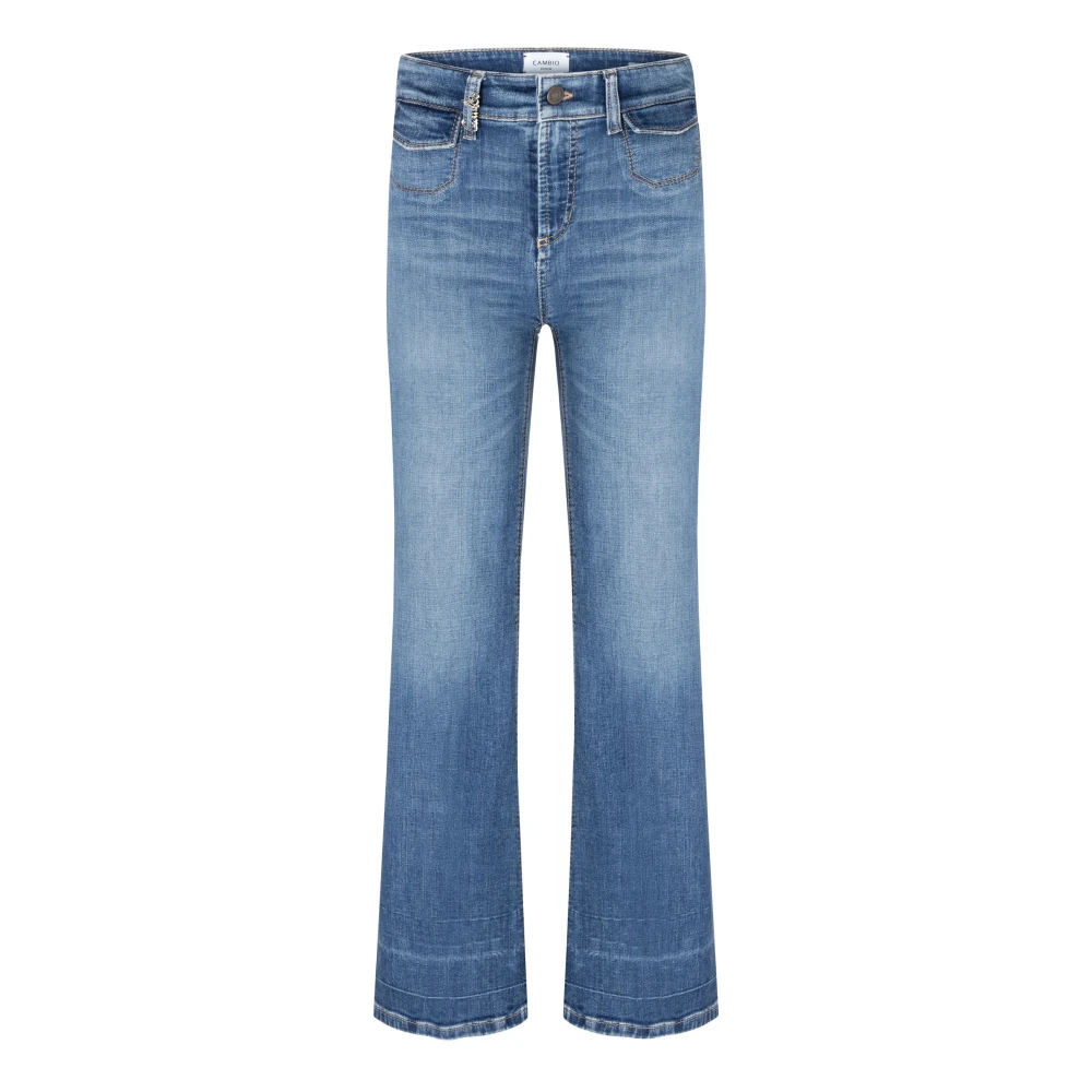 Cambio Blue Bootcut Jeans, Female, S, Fabienne Pocket Trousers