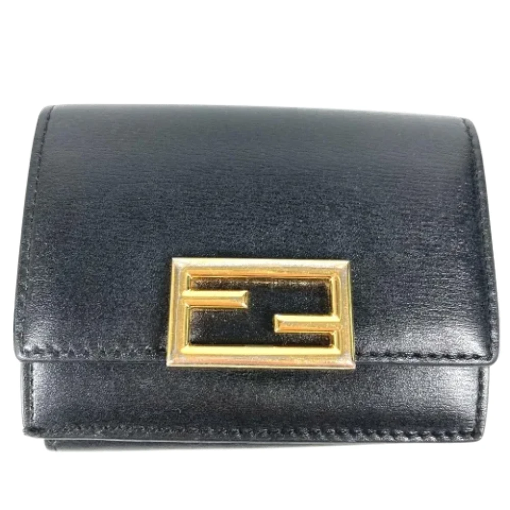 Fendi Vintage Pre-owned Leather wallets Black Dames
