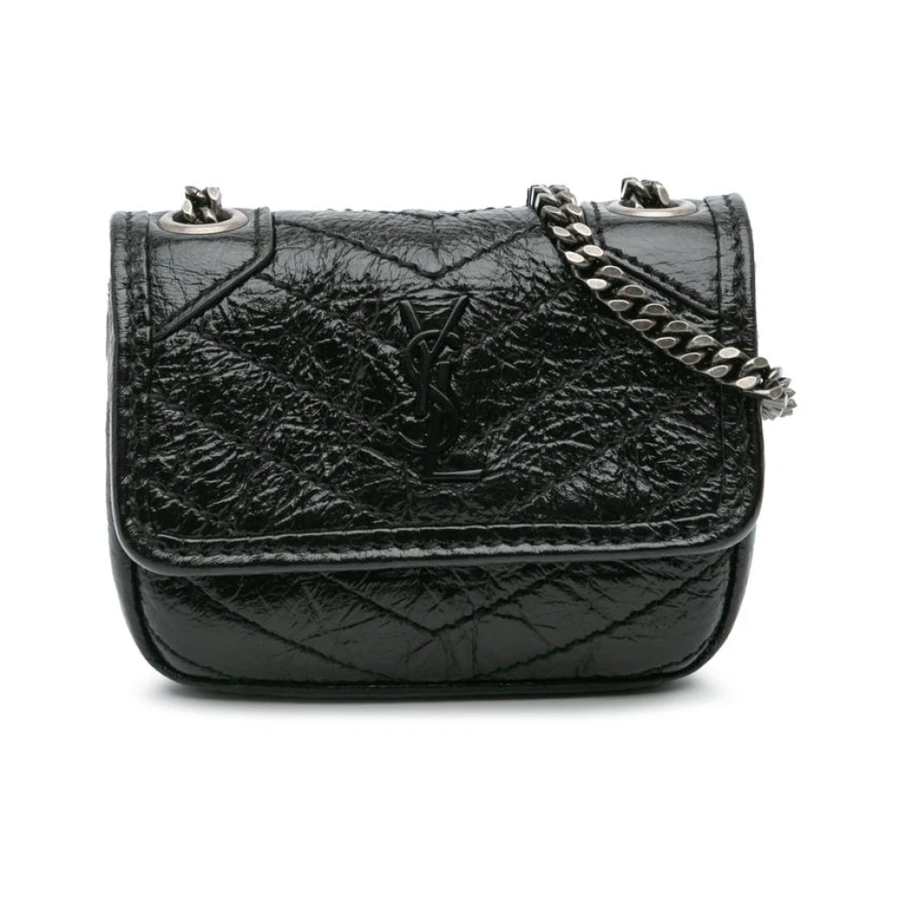 Saint Laurent Vintage Donna Nero Borsa A Catena Mini Niki Usata