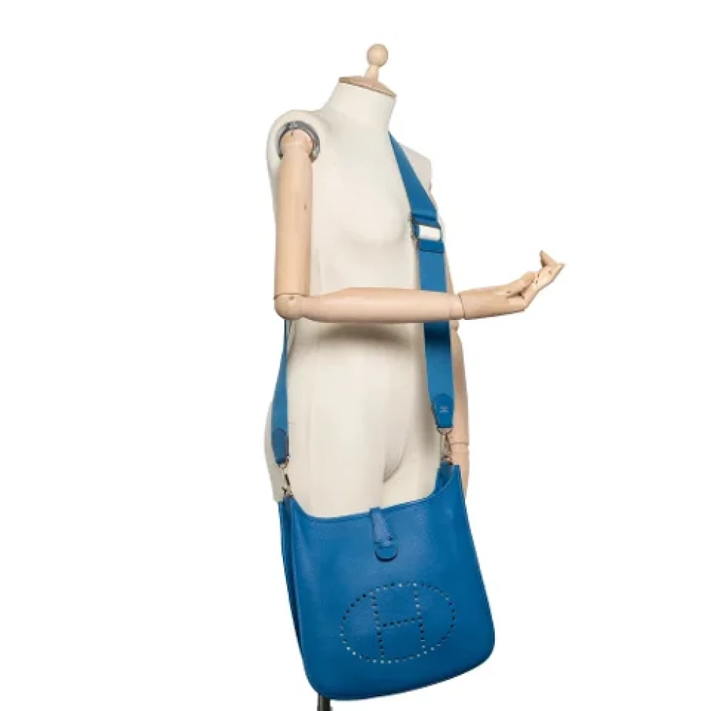 Hermès Vintage Pre-owned Leather shoulder-bags Blue Dames
