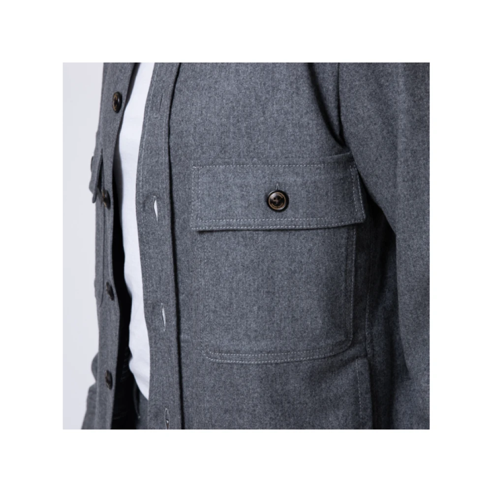 Jacob Cohën Grijze Flanellen Overshirt met Knoopsluiting Gray Dames