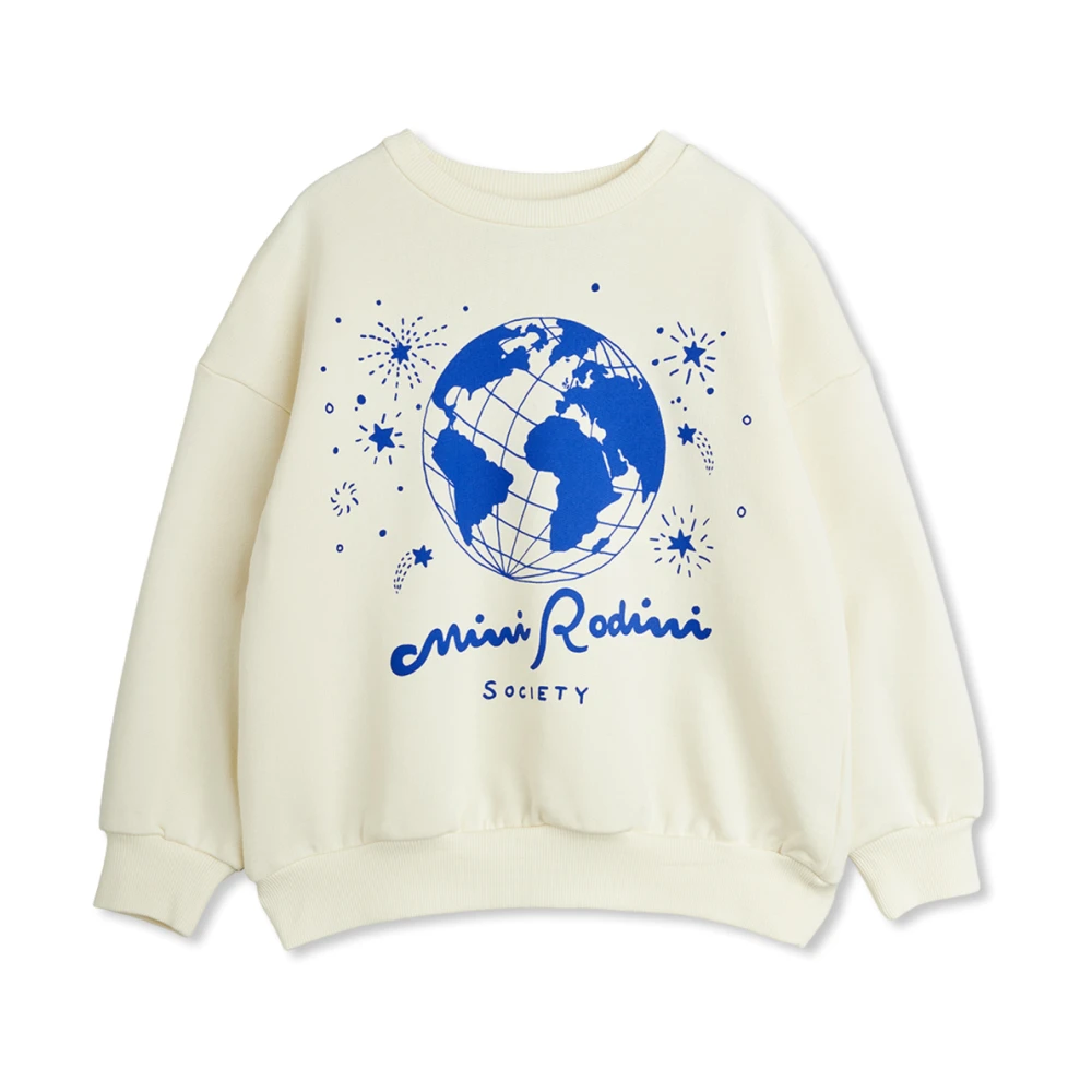 Mini Rodini Unisex Kids Beige Society Sweatshirt - Kids Sweatshirts - 8 Y - Kids