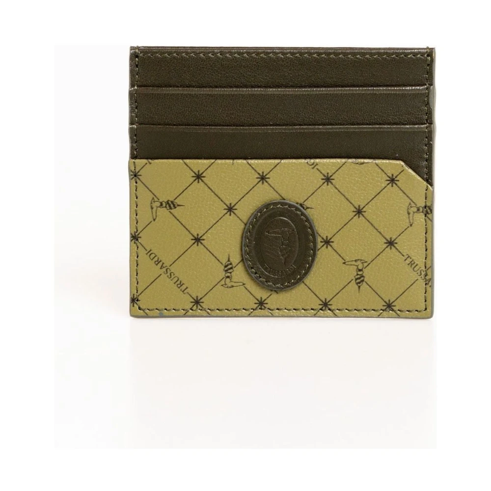 Trussardi Leren Kaarthouder Elegante Stijl Green Dames