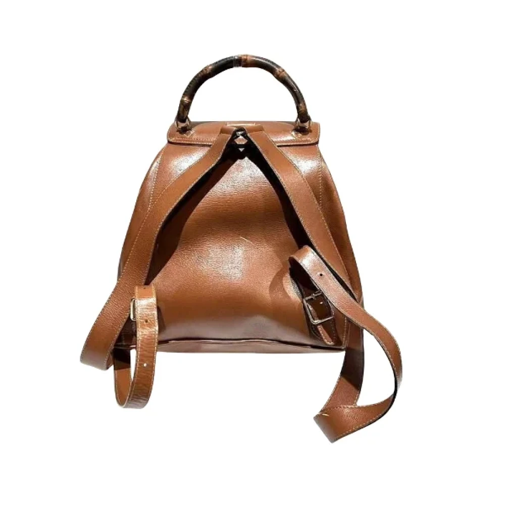 Gucci Vintage Pre-owned Leather backpacks Brown Dames