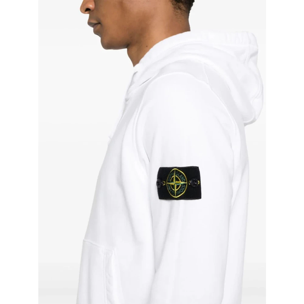 Stone Island Stijlvolle Felpa Hoodie voor Mannen White Heren