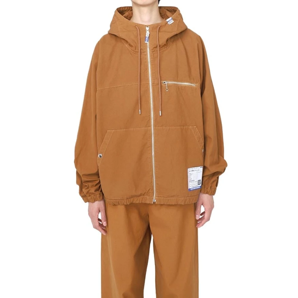 Mihara Yasuhiro Canvas Rits Blouson Hoodie Brown Heren