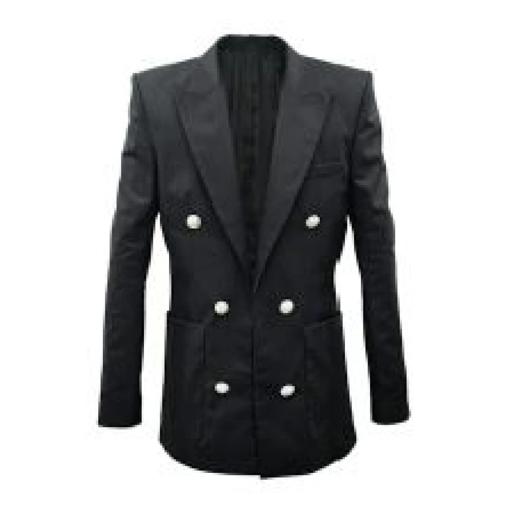 Balmain Zwarte Stijlvolle Jassen Black Heren