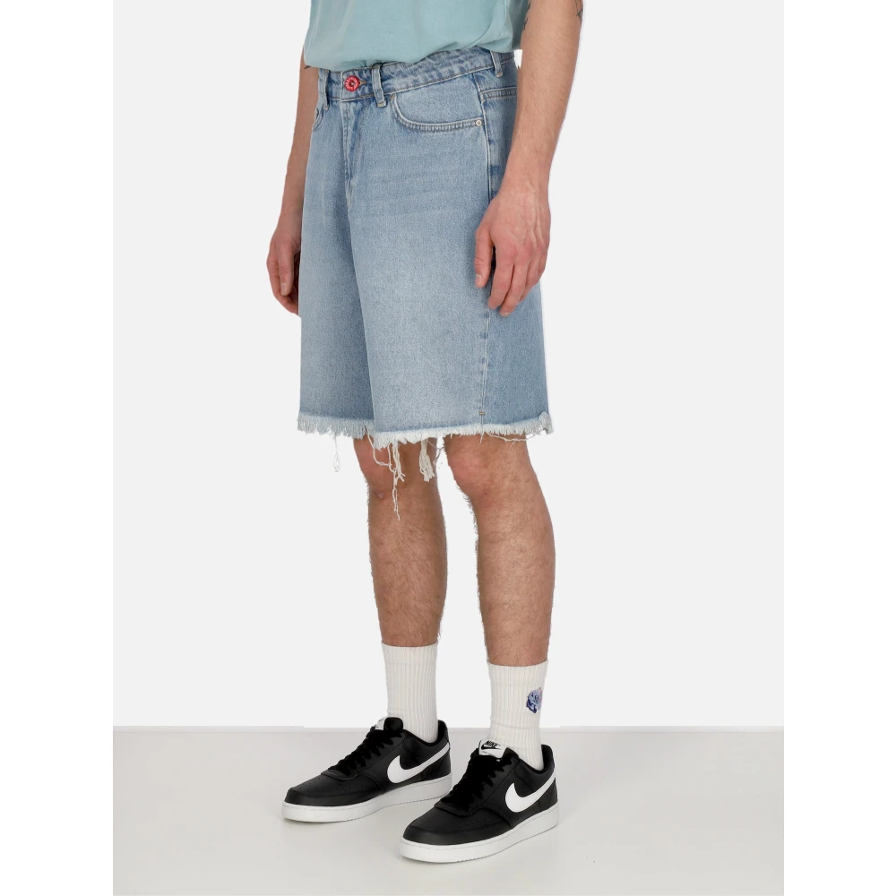 Vision OF Super Flame Patch Denim Shorts Blue Heren