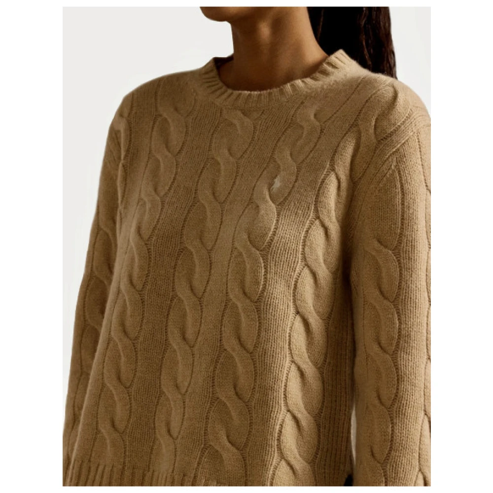 Polo Ralph Lauren Gedraaide wol en kasjmier trui Brown Dames