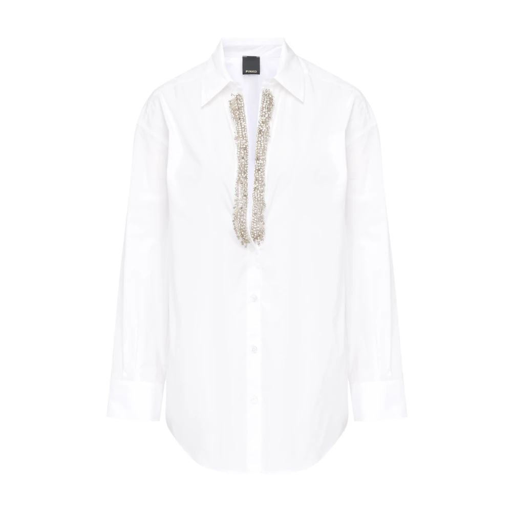 Pinko Witte Popeline Overhemd White Dames