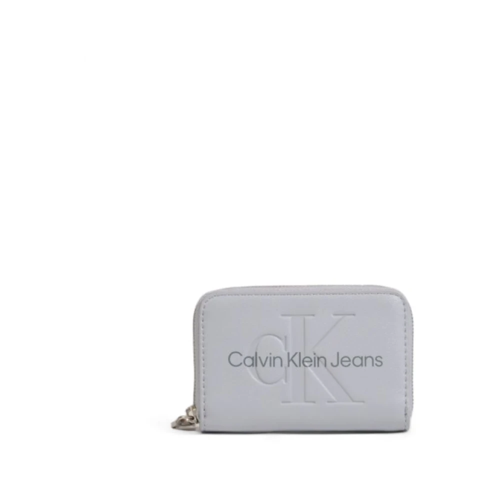 Calvin Klein Jeans Grijze Polyethyleen Portemonnee Vrouwen Herfst Winter Gray Dames