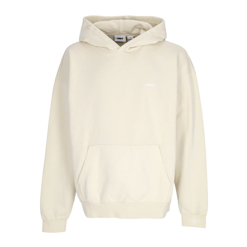 Obey Lichte capuchontrui in fleece pigmentklei Beige Heren