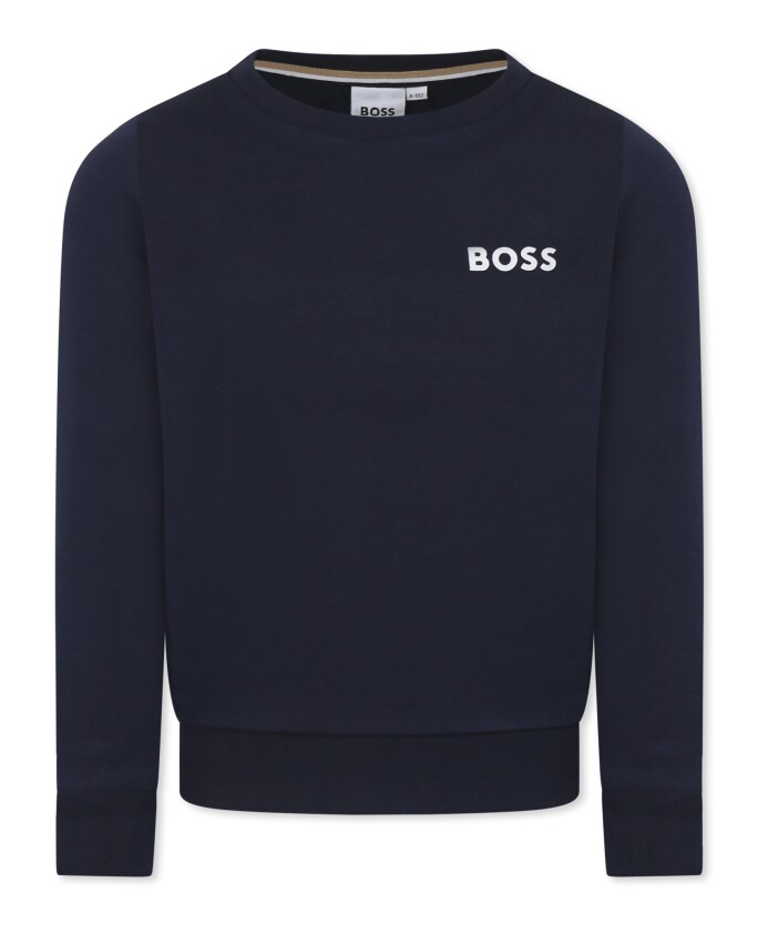 sweatshirt-col-rond-bleu