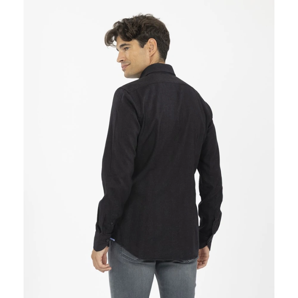 Xacus Italiaanse Stijl Flanellen Overhemd Black Heren