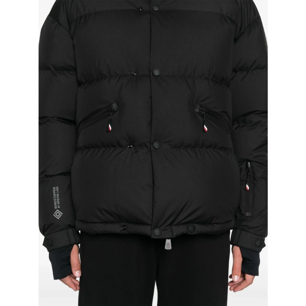 Moncler Zwarte Ski Jas met Capuchon Black Heren