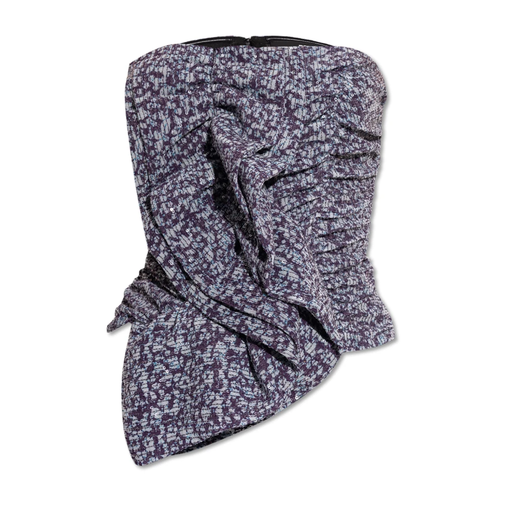 Rotate Birger Christensen Top met pailletversiering Purple Dames