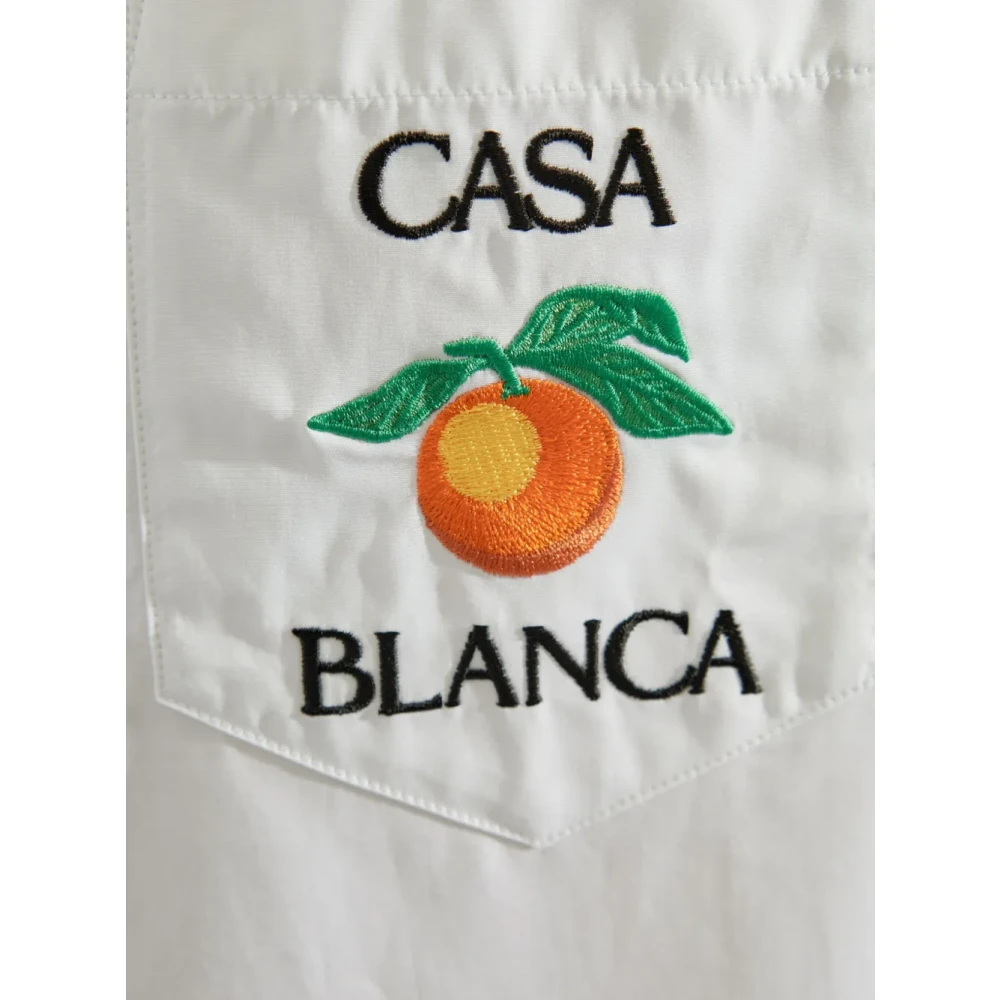 Casablanca Witte Oxford Shirt met Oranje Logo White Heren