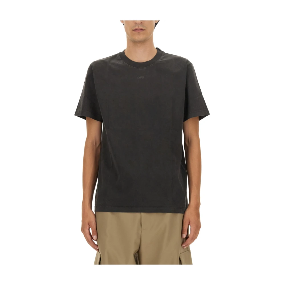 Off White Måntryck T-shirt Black, Herr