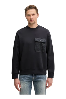 Sweatshirt med loggad ficka