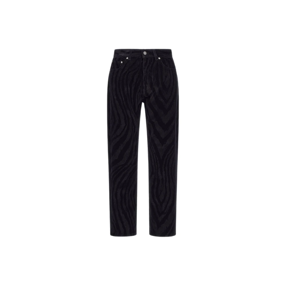 Roberto Cavalli Men's Black Straight Fit Jeans, M, Zebra Print Jeans