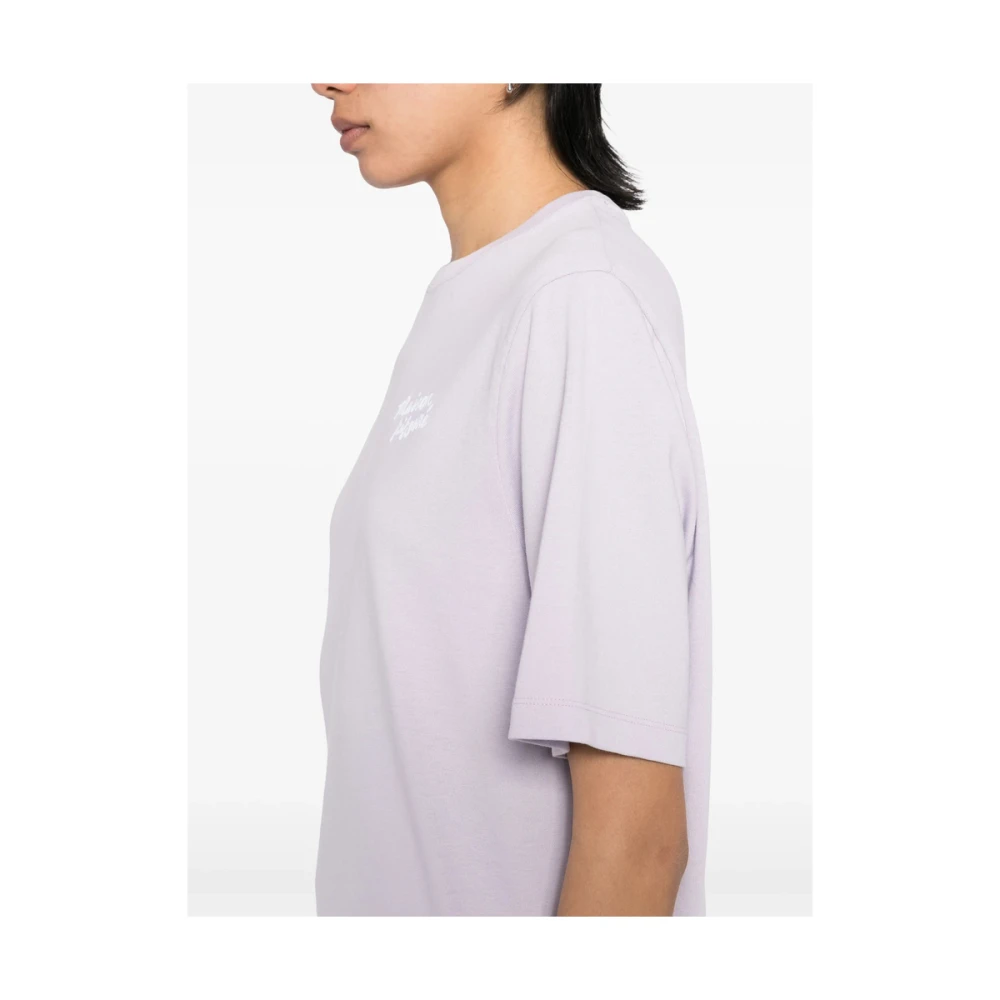 Maison Kitsuné Paarse Crew Neck T-shirt Purple Dames