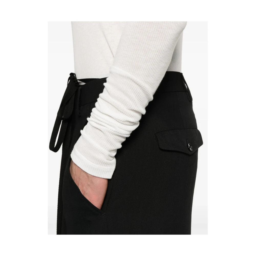 Ann Demeulemeester Wit Geribbelde Ronde Hals Lange Mouw White Heren