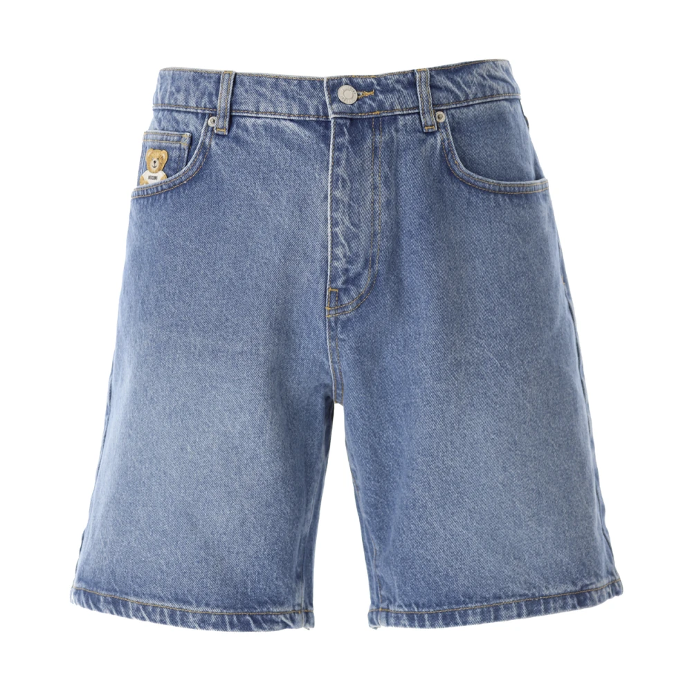 Moschino Denim Teddy Bear Bermuda Shorts Blue Heren