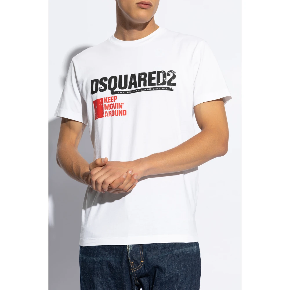 Dsquared2 T-shirt met logo White Heren