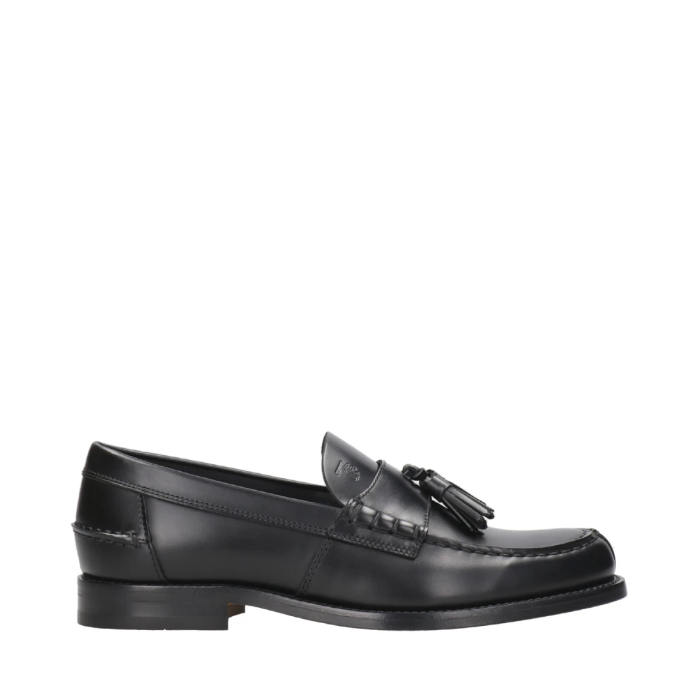 Tod's Svarta Läder Tassel Sandaler Black, Herr