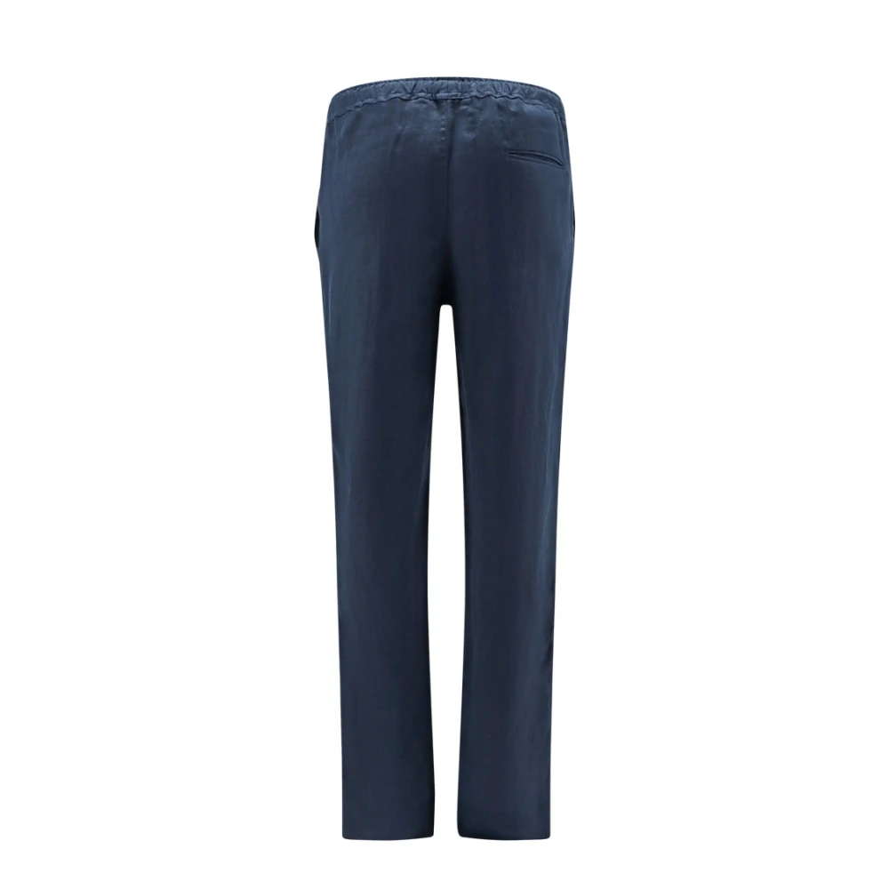 Kiton Linnen trekkoord broek Blue Heren