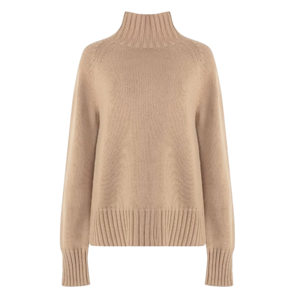 Max Mara Kameel Turtleneck Wol Kasjmier Trui Brown Dames