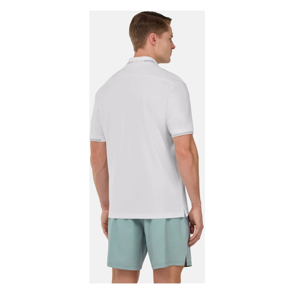 Boggi Milano B Tech Cool Jade-Fresh Piqué Poloshirt White Heren