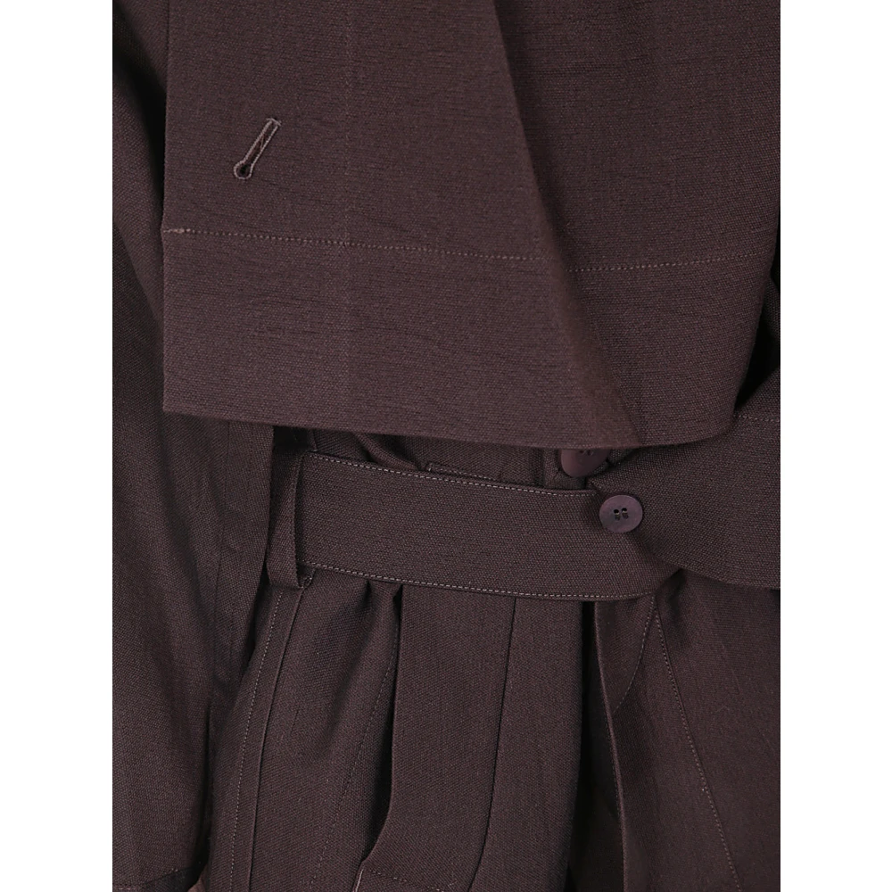 Issey Miyake Washi & Wool Coat Brown Dames