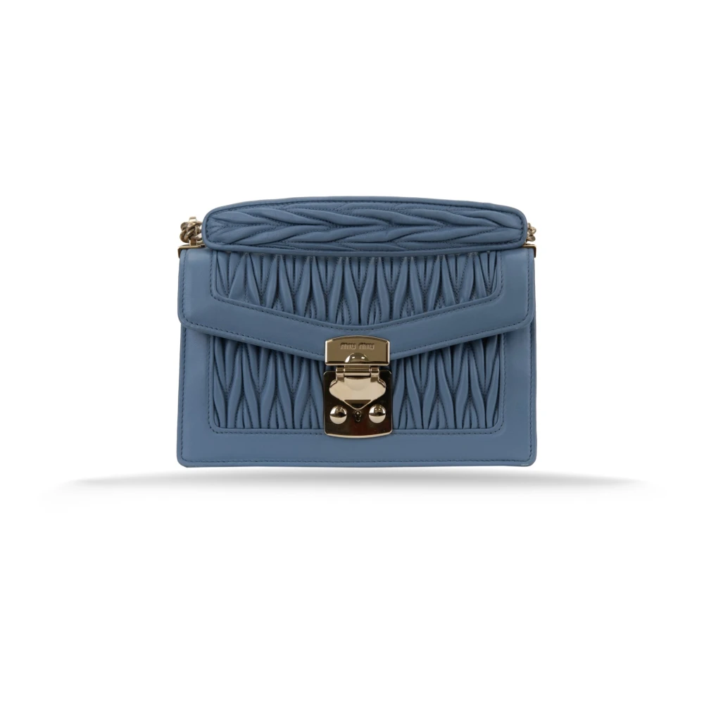 Miu Miu Women's Blue Cross Body Bags, One Size, Snap Closure Shoulder Bag